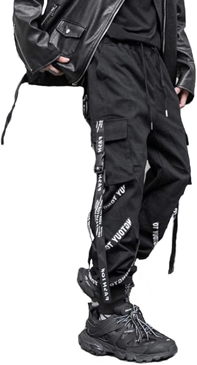 DUDHUH Cargo Pants for Men Techwear Hip Hop Harem Pants Streetwear Fashion Mens Tactical Track Jogger Pants