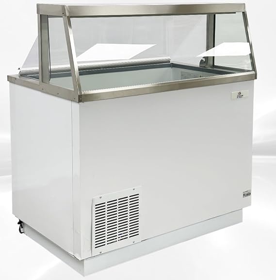 cooler depot Gelato Freezer Display Case Dipping Cabinet Pan Ice cream showcase Curved Thick frame 47"