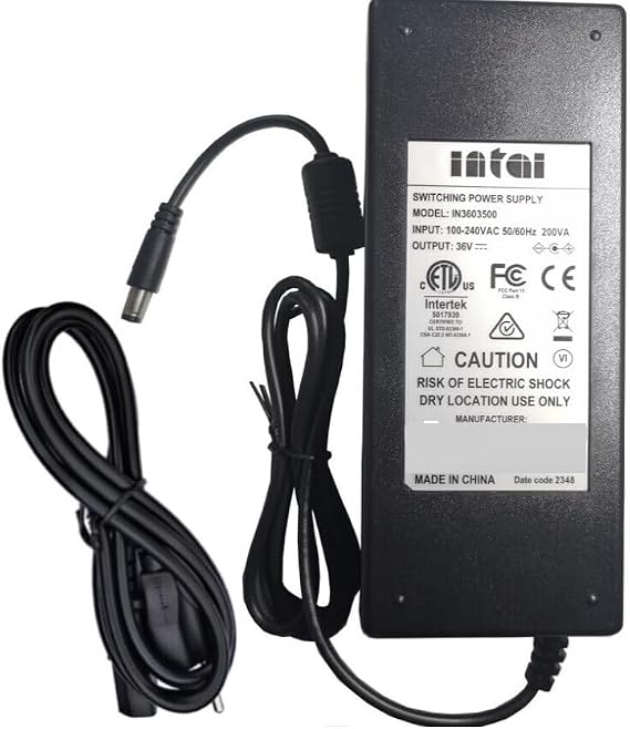 Original 36V Charger Compatible with NordicTrack Commercial S22i S27i S10i S15i Studio Bike NTEX02117 NTEX02117NB NTEX02121 NTEX02422 INTAI 36VDC 36.0V 36Volt Switching Power Supply Cable Cord