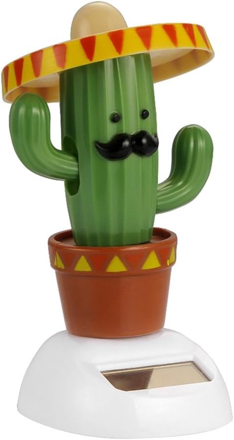 Cactus Solar Powered Shaking Head Dancing Car Ornament Dashboard Decoration Toy Gift - Cactus