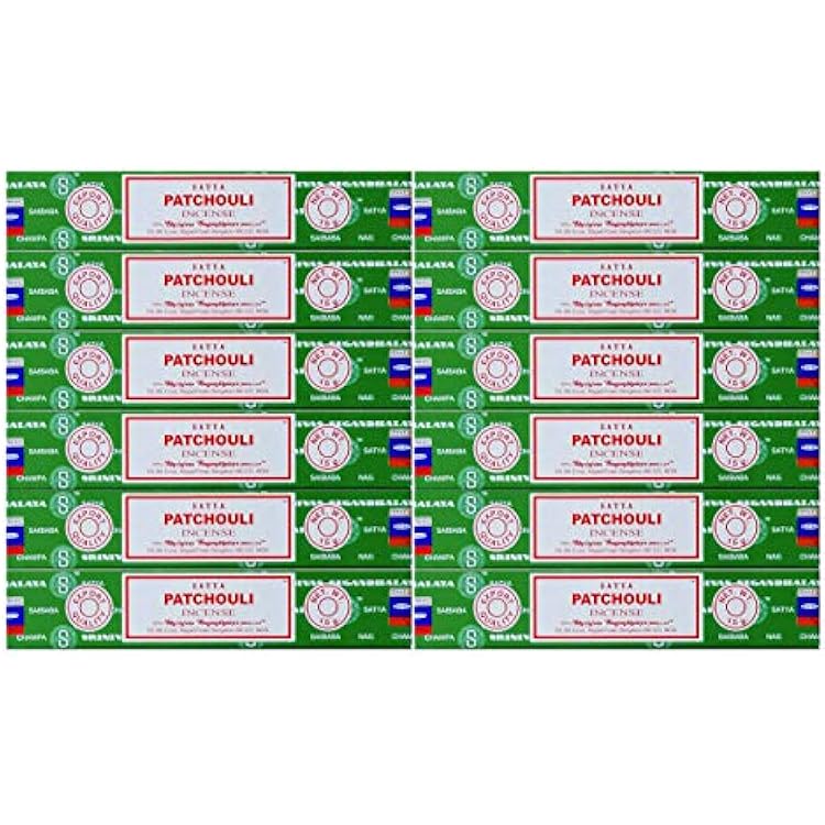 Satya Nag Champa Patchouli Incense Sticks, 12 Count