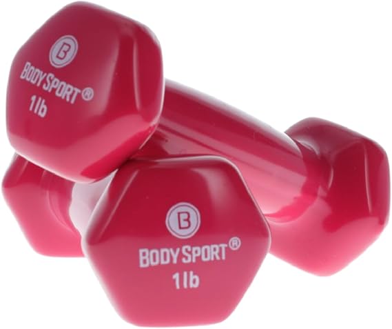 Body Sport Vinyl Dumbbell Hand Weight Dumbbells for Exercises Strength Training Equipment Neoprene Dumbbells Home Gym Accessories Weight Training Pair