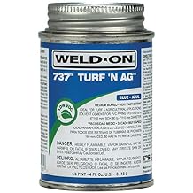 WELD-ON 11985 737 Turf 'N Ag PVC Medium-Bodied High-Strength Solvent Cement - Very Fast-Setting and Low-VOC, Blue, 1/4 Pint (4 fl oz)
