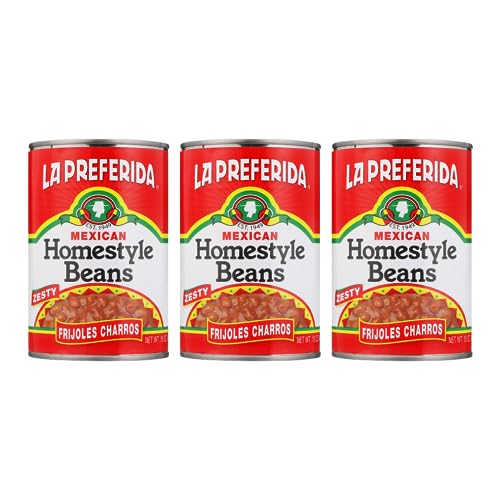 La Preferida Mexican Foods Homestyle Beans, Frijoles Charros, 15 OZ. Pack of 3