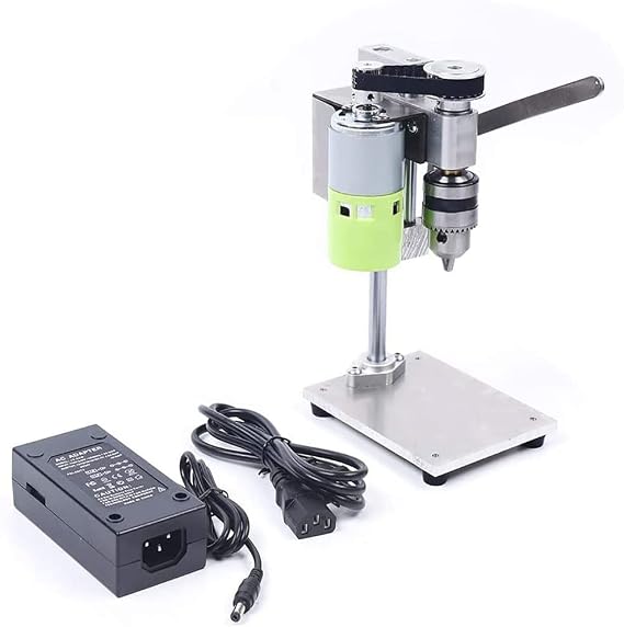 Munsinn Mini Bench Drill, DIY Mini Drill Press, Variable Speed, 1000-3000rpm, 7 Speeds, 1.5-10mm Chuck, 110-240V, US Plug