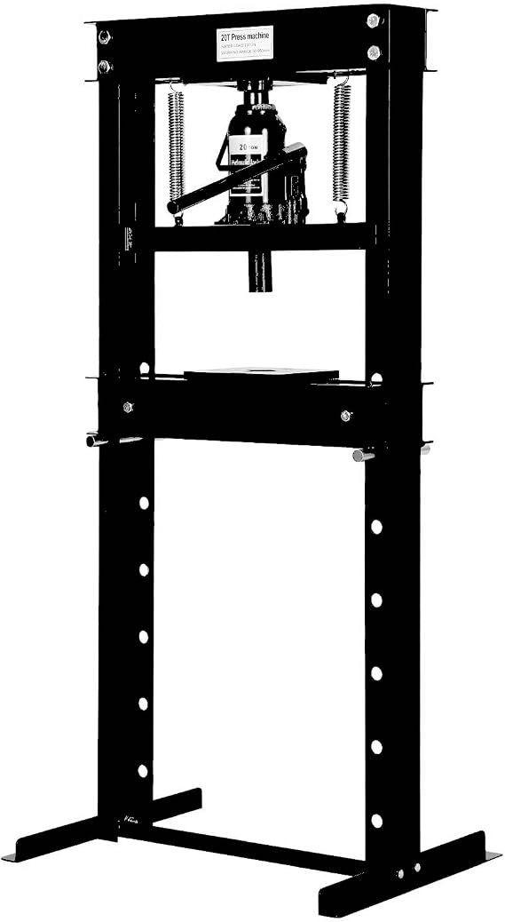GarveeTech 20 Ton Hydraulic Press, H-Frame Garage Floor Shop Press | with Press Plates, Heavy-Duty Adjustable Hydraulic Shop Press, for Auto Bending Stamping, Black