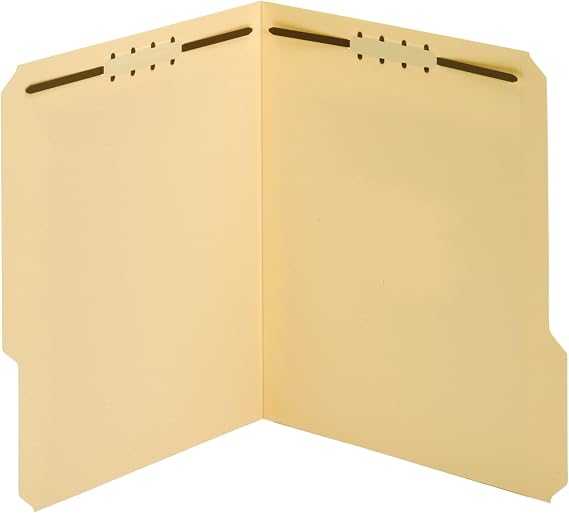 Office Depot Brand File Folders with Fasteners, 3/4" Expansion, 8 1/2" x 11", Letter, Manila, Box of 25