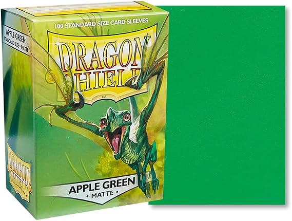 Dragon Shield 100 Count Standard Size Matte Deck Protector Sleeves (Matte Apple Green)