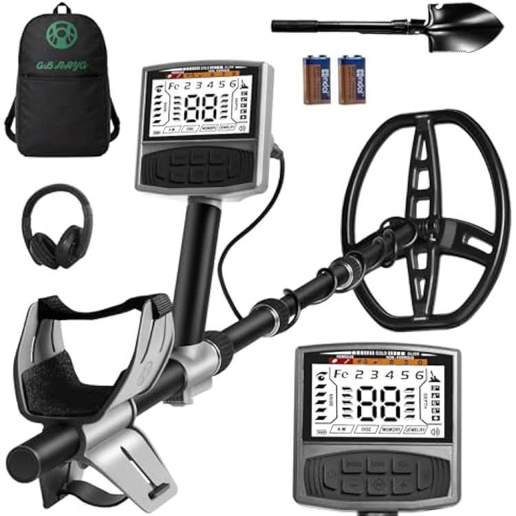 Professional Metal Detector for Adults,12 IP68 Waterproof Search Coil with LCD Backlight,5 Modes Gold Detector,Advanced DSP Chip&High Accuracy System for BeachGold HuntingGrey