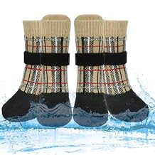 PUPTECK Dog Shoes for Hot Pavement Small Medium Large Size Dogs, Booties and Paw Protectors for Hardwood Floors, Grippy Socks to Prevent Licking Rubber Rain Hiking Boots for Senior Anti Slip