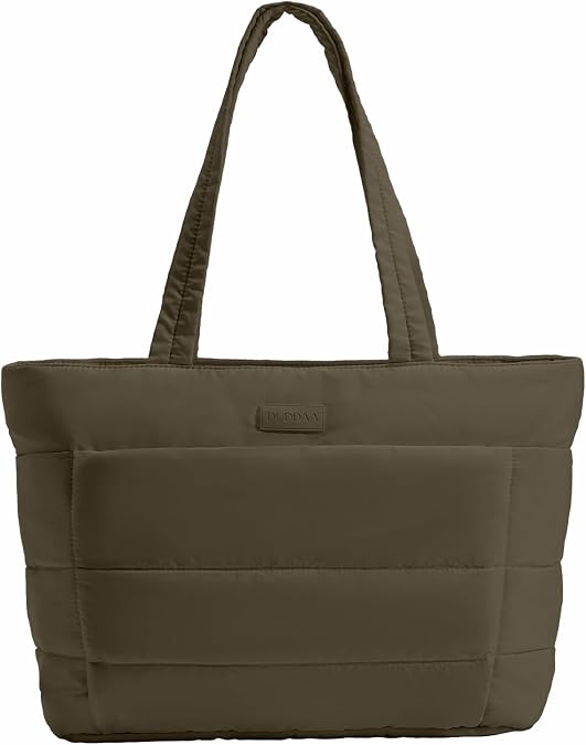 DUDDAA Puffer Tote Bag for Women, Large Travel Bag, Multiple Compartments for Work, Study, Gym, 20L, Fits 15.6'' Laptop