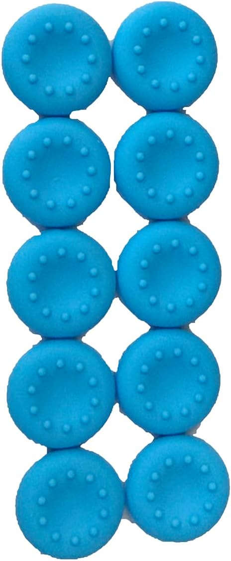 10 PCS Controller Thumbstick Caps Cover Replacement Silicone Touch Controller Rocker Cover for PS3 / PS4 / PS5 (Blue)