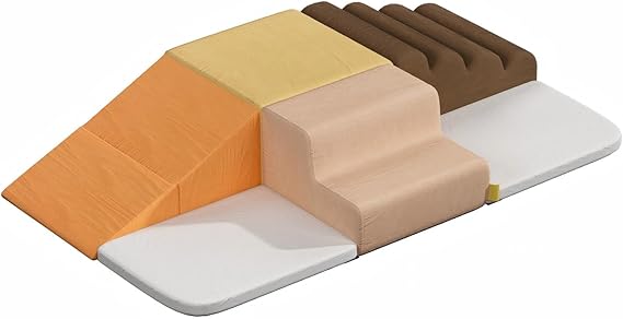 BanaSuper Kids Soft Play Set, Foam Climbing Blocks for Toddlers, Foam Play Gym with Non-Slip Base, EN71 Certified Indoor Activity Toys for Sensory Motor Skills, Washable & Modular Design (Colourful)
