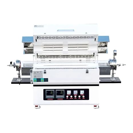Across TFM2.1200.60 2-Zone Tube Furnace with Kanthal Sweden Heating Elements, 60 mm OD Tubes, 208-240V, 50/60 Hz, 1200C Maximum Working Temperature, 16" Width, 24" Length, 23" Height