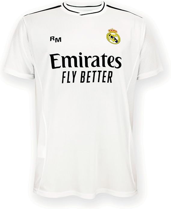 Real Madrid - Camiseta Primera Equipación Temporada 24/25, Blanca, Adulto L, Replica con Licencia Oficial