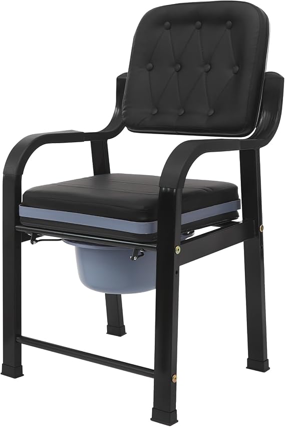LOYALHEARTDY Bariatric Commode Chair 550lbs | Extra Wide 18" Seat Commode Toilet, Toilet Seat Riser Height Adjustable (15.75"-17.32") ,Bariatric Commode for Elderly, Post-Surgery, Shower Use