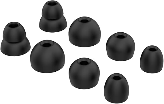 Replacement Powerbeats Pro Earbuds Ear Tips Silicone Eartips Compatible with Powerbeats Pro Beats Wireless Earphone (Black, 4 Pair)