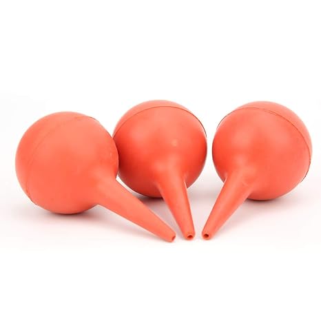3Pcs Bulb Syringe, 30ml Rubber Suction Ear Syringe, Ear Washing Ball Lab Suction Bulb, Laboratory Tool for Teaching Instrument(30ml-Orange)