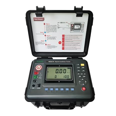 10KV Digital Insulation Meter Insulation Resistance Tester and megohmmeters High Voltage Resistance Multimeter with Absorption Ratio and Polarization Index Measurement
