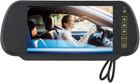 Car 7inch Rearview Mirror LED Digital Screen can be Connected to a Reversing Camera with External DVD or Car TV Suitable for all Types of Vehicles Reversing the Car Automatically