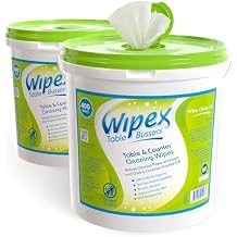 Wipex Table Bussers - Natural Table & Counter Turnover Cleaning Wipes With Vinegar, Propolis, Clove And Cinnamon Oil, 400 Ct (2 Buckets, 800 Wipes)