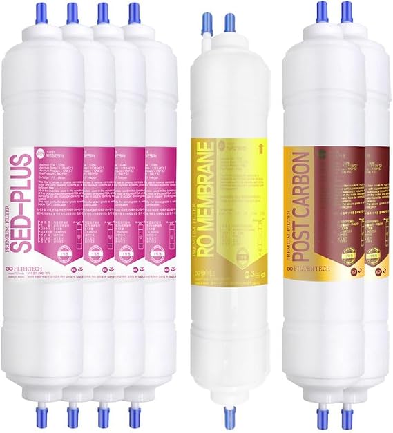 7EA Premium Compatible Replacement Water Filter Set for Coway : CHP-06EL/CHP-06ER/CHP-07HL/CHP-07HR/CHP-570L/CHP-570R/CHPI-08BL/CHPI-08BR/CP-07HR/CP-07HU/CPI-520L/CPI-520R - 1 micron