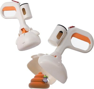 Pet Pooper Scooper with Bag Attachment, Portable, Removes Waste Without Touching,  with Waste Bag and Dispenser for Small and Large Dogs, for Yard, Grass, Grit and Dirt Cleanup