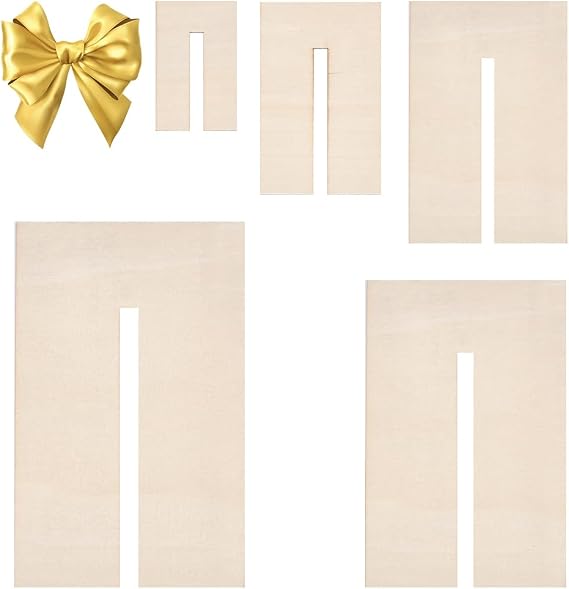BENECREAT 5Pcs Bow Maker Templates, Wood Tie Boards Craft Sewing Tool for Ribbon Making Hair and Gift Bows Crafts, Slot: 8mm