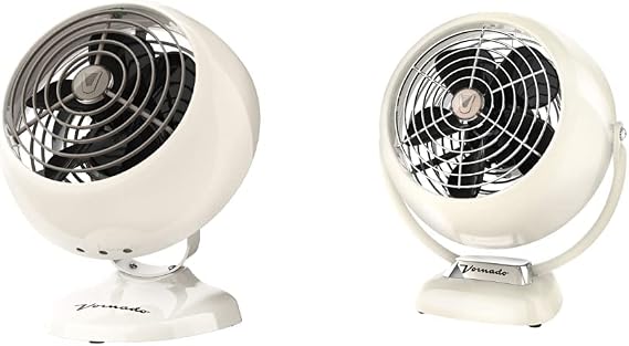 Vornado VFAN Mini Classic Personal Vintage Air Circulator Fan, Vintage White & VFAN Jr. Vintage Air Circulator Fan, Vintage White