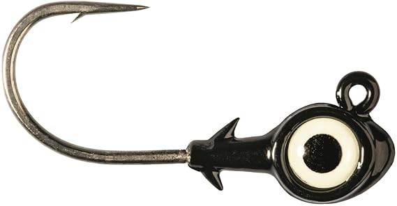 Z-Man Trout Eye X Jig Head, 3 Pack Black/Glow 1/4 OZ