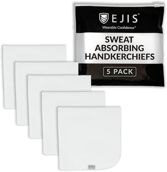 Ejis Sweat Rags for Men Sweat Absorbing Handkerchiefs, Pocket-Size Small Gym Towels for Sweat, Ideal for Workouts, Travel, Sports & Daily Use - 12x12 (5 Pack)