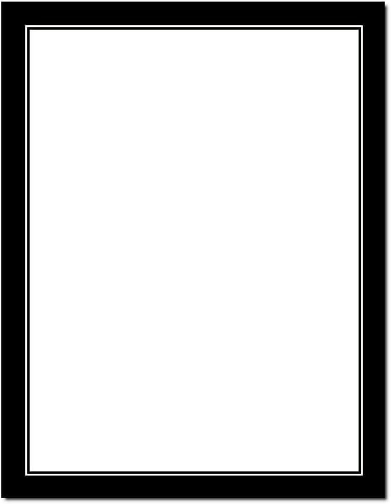 Basic Border Letterhead Laser & Inkjet Printer Paper - Brights Black, 25 Pack