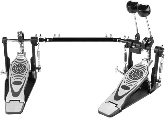 Double Bass Drum Pedal,Double Kick Bass,Electric Drum Kit Double Bass come with 2Pcs Drum Beater Sticks and 1Pcs Drum Key