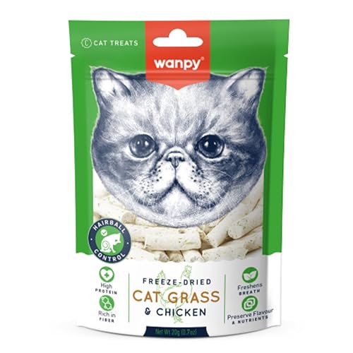 Wanpy Cat Frozen Cat Grass and Chicken Prize 20g