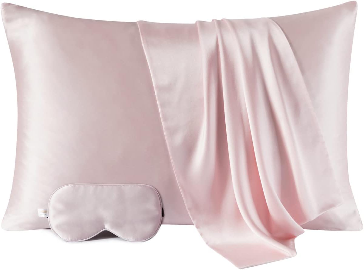 100% Mulberry Silk Pillowcase for hair and skin, Real Premium 19 Momme, Grade 6A Silk on Both Sides, with Hidden Zipper, 1pc (Standard 50x75cm, Beige)