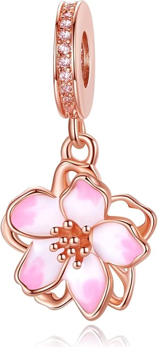 Birthday Fashion Love Heart Dangle Charm 925 Sterling Silver Charms fits Bracelets and Necklace Pendant Bead Charms Jewelry Present for Women Family Friends