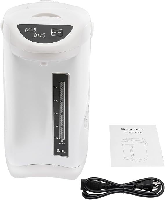 Electric Hot Water Urn Pot Dispenser 4L (135 Oz), Electric Hot Water Boiler and Warmer Anti-dry Burn Protection, Rotating Base, Instant Auto Boiler