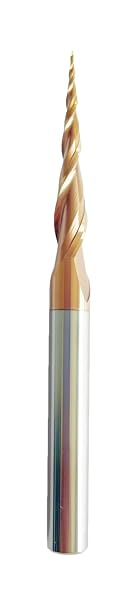 5Pcs Tapered Ball Nose Carving End Mill 1/8 inch Shank, with 0.5mm Tip Diameter (Radius=0.25MM) Tips 3D Woodworking Tool CNC Router Bits