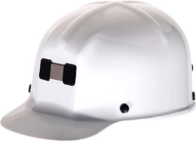 MSA 91522 Comfo-Cap Safety Hard Hat with Staz-on Pinlock Suspension | Polycarbonate Shell, Non-Slotted W Lamp Bracket and Cord Holder - Standard Size in White
