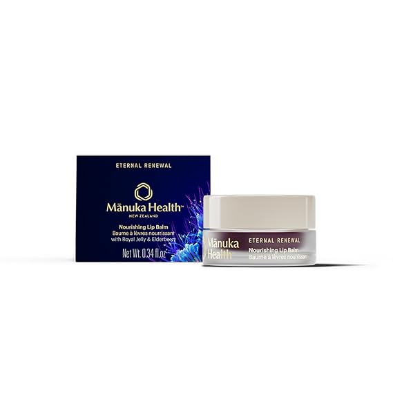 Manuka Health Nourishing Lip Balm with Manuka Honey, Royal Jelly & Elderberry 10 ml / .34 oz Lip Moisturizer Deeply Hydrates, Repairs and Protects Dry Lips
