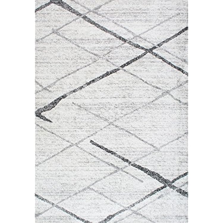 Nuloom Thigpen GreyOff-White, 67 x 9, Soft and Cozy, High Traffic, Stain Resistant, Easy Clean, Non-Shed, Durable Area Rug for Bedroom, Living Room, Dining Space, Den, Foyer, Entryway