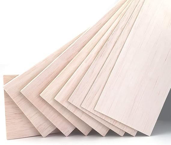 Balsa Wood Sheets,10 Pack Natural Unfinished Wood for House Aircraft Ship Boat DIY Wooden Plate Model, 200 * 100 * 2mm