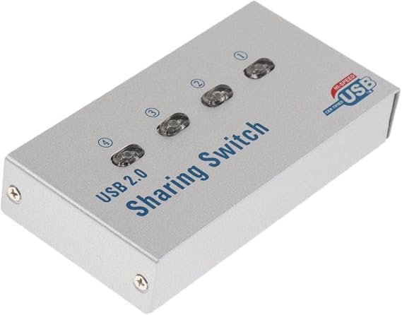USB 2.0 Auto Share Switch KVM 4 Port Hub Adapter for PC Scanner Printer