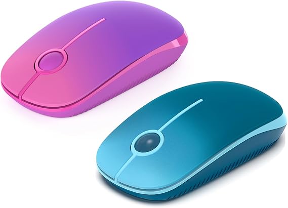 VssoPlor Wireless Mouse, 2.4G Slim Portable Computer Mice with Nano Receiver for Notebook, PC, Laptop, Computer-Gradient Blue+Purple
