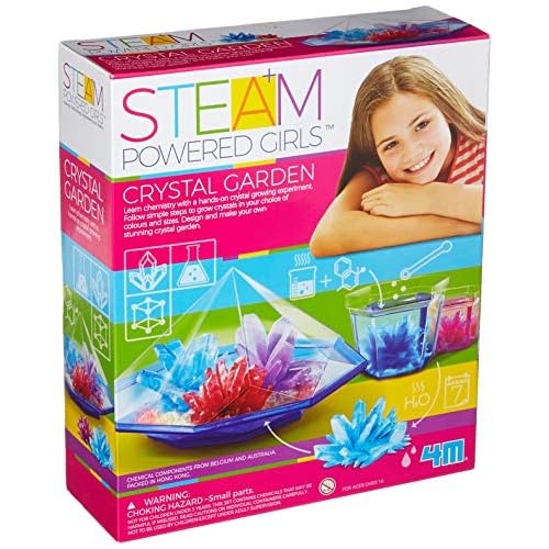 4M Toysmith, STEAM Powered Girls Crystal Garden, Chemistry DIY Stem Toy, for Girls Ages 10
