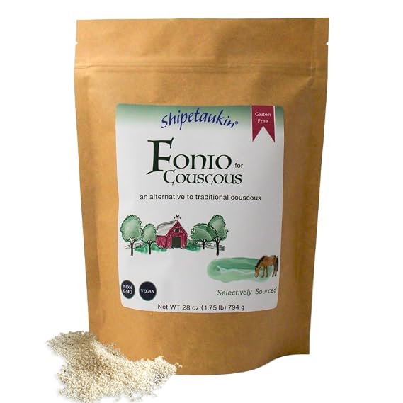 Shipetaukin Fonio for Couscous - Gluten Free - Vegan - Non GMO - Alternative to Traditional Wheat Couscous Pasta (28 Ounces)