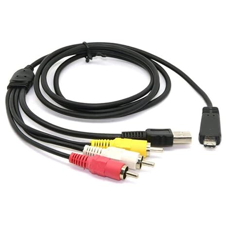 GONOLOWAY Replacement USB AV TV VMC-MD3 Cable Data Transfer Charging Cord Compatible with Sony Digital Cameras DSC-W350 W380 T99C T99DC T110D H70 TX5 TX5C TX66 and More (4.9ft)