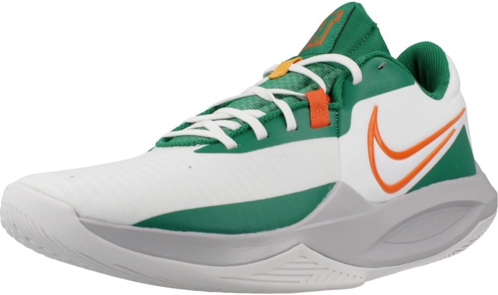 Nike Precision 6 Basketball Shoes (DD9535-103, White/Malachite/Sundial/Safety Orange)