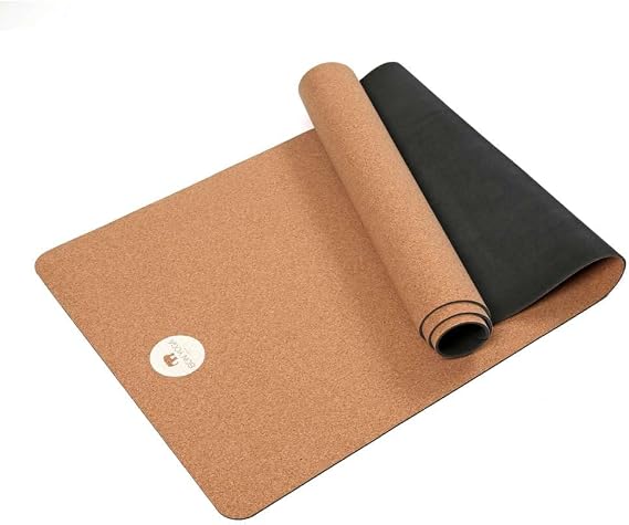 BON Yoga Mat 100% Biodegradable Cork & Natural Rubber, Non-Slip, Pilates Mat, Home & Studio Exercise Mat with Extra Grip for Hot Yoga and Comfort Workout, 72" x 24" x 0.16", 6lb
