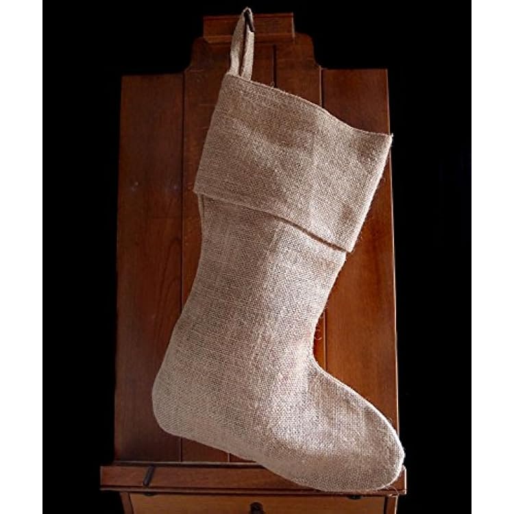 AK TRADING CO. Burlap Jute Holidays Christmas Stockings - Pack of 6 - Natural Burlap 8 x 17H x 12 Foot